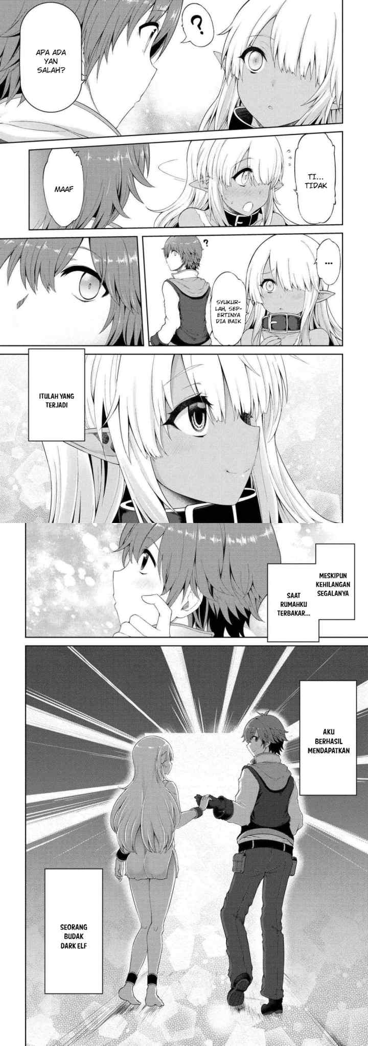 Ie ga Moete Jinsei Dou Demo Yoku Natta kara, Nokotta Nakenashi no Kin de Dark Elf no Dorei o Katta chapter 1 halaman 17