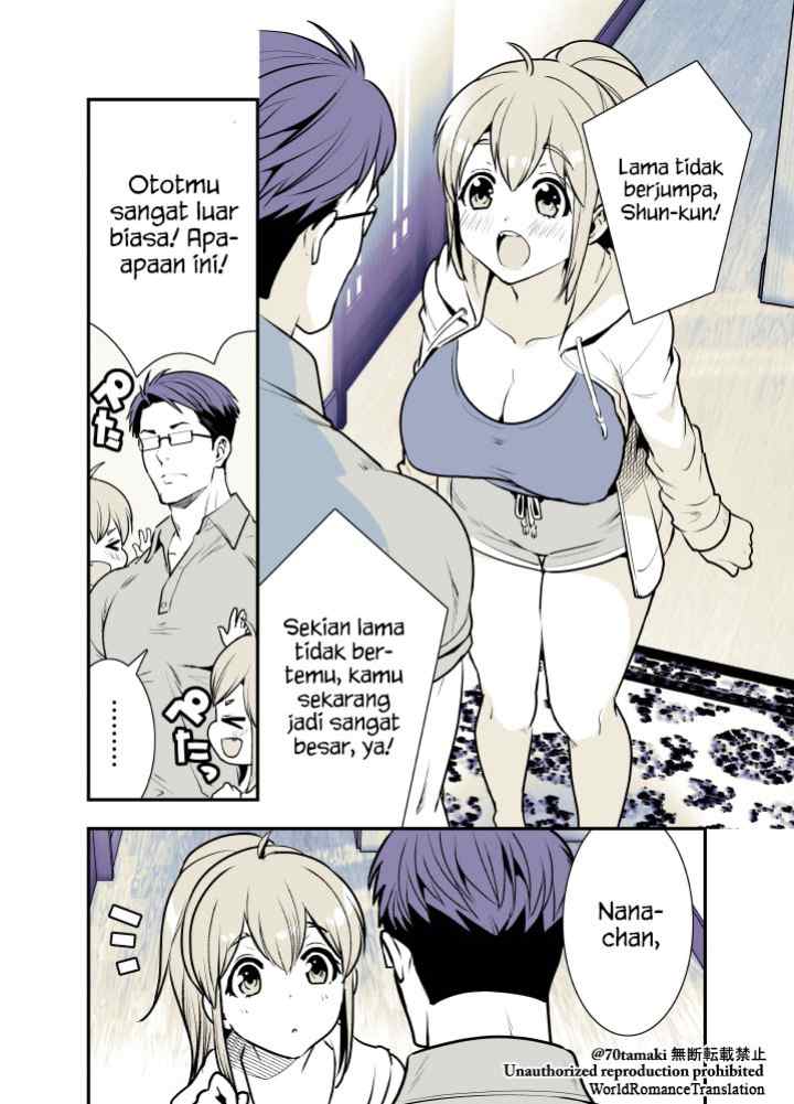 Osananajimi ga Hisabisa ni Saikai Shitara Otagai Kyonyuu ni Natteta chapter 1 halaman 4