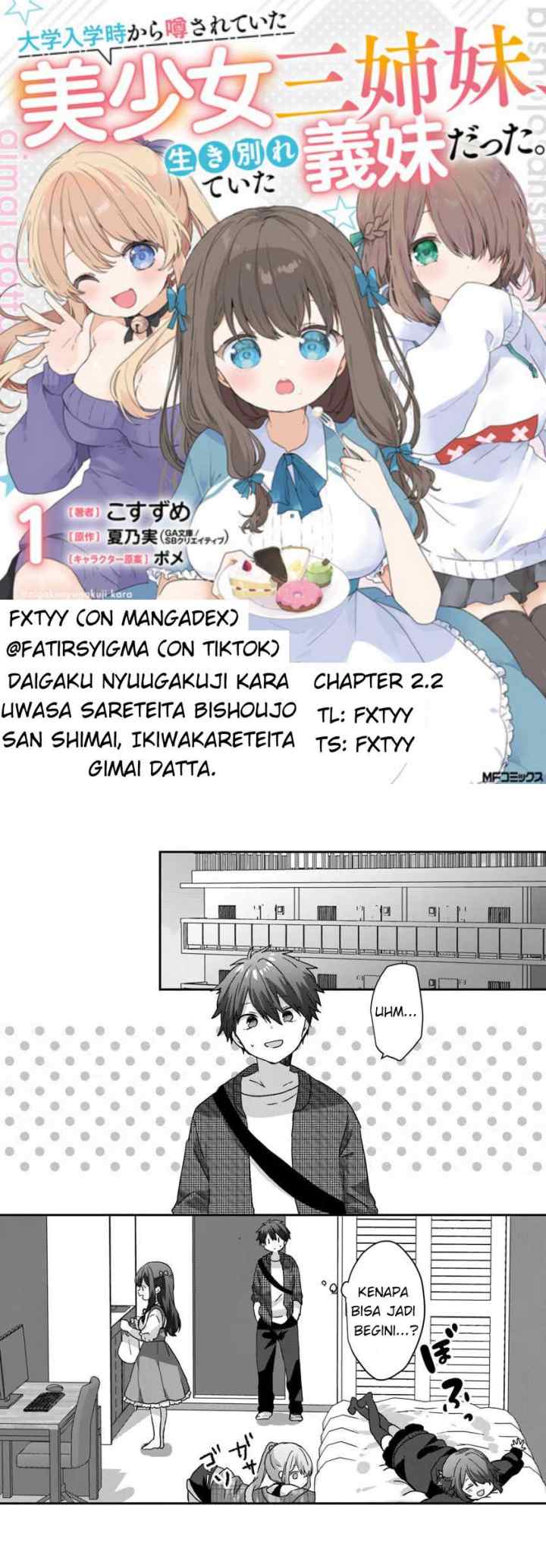 Daigaku Nyuugakuji Kara Uwasa Sareteita Bishoujo San Shimai, Ikiwakareteita Gimai Datta chapter 2.2 halaman 10