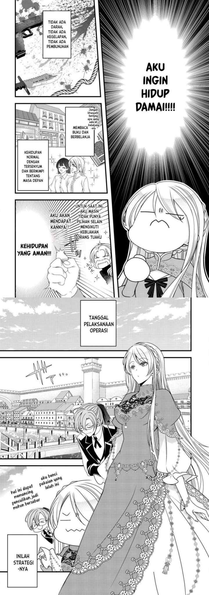 Tensei shita Onna Mafia wa Isekai de Heibon ni Kurashitai - Asashin Ikka no Hakushaku Reijou desu ga, Denshi to Akuma na Danchou ga Tsukimatottekimasu chapter 1 halaman 12