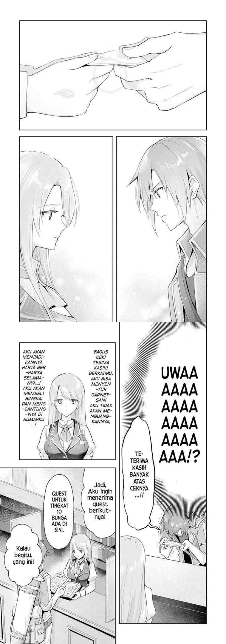 Uketsukejo ni Kokuhaku Shitakute Girudo ni Kayoitsumetara Eiyu ni Natteta chapter 1 halaman 15