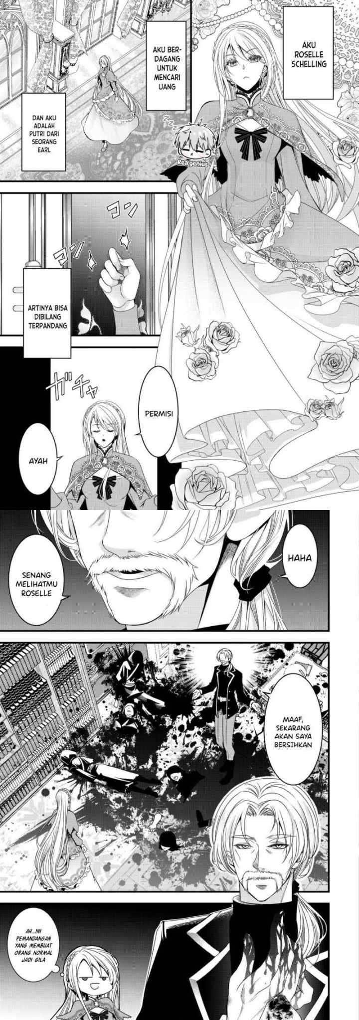 Tensei shita Onna Mafia wa Isekai de Heibon ni Kurashitai - Asashin Ikka no Hakushaku Reijou desu ga, Denshi to Akuma na Danchou ga Tsukimatottekimasu chapter 1 halaman 4