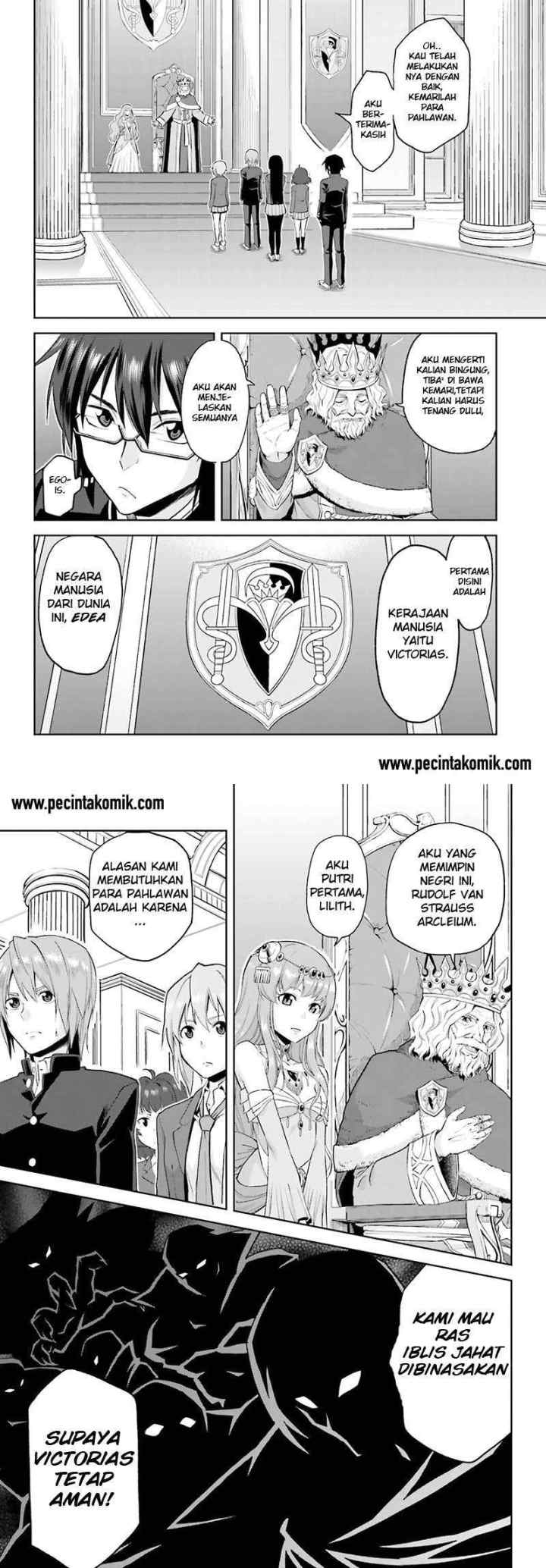 Konjiki no Moji Tsukai: Yuusha Yonin ni Makikomareta Unique Cheat chapter 1 halaman 7
