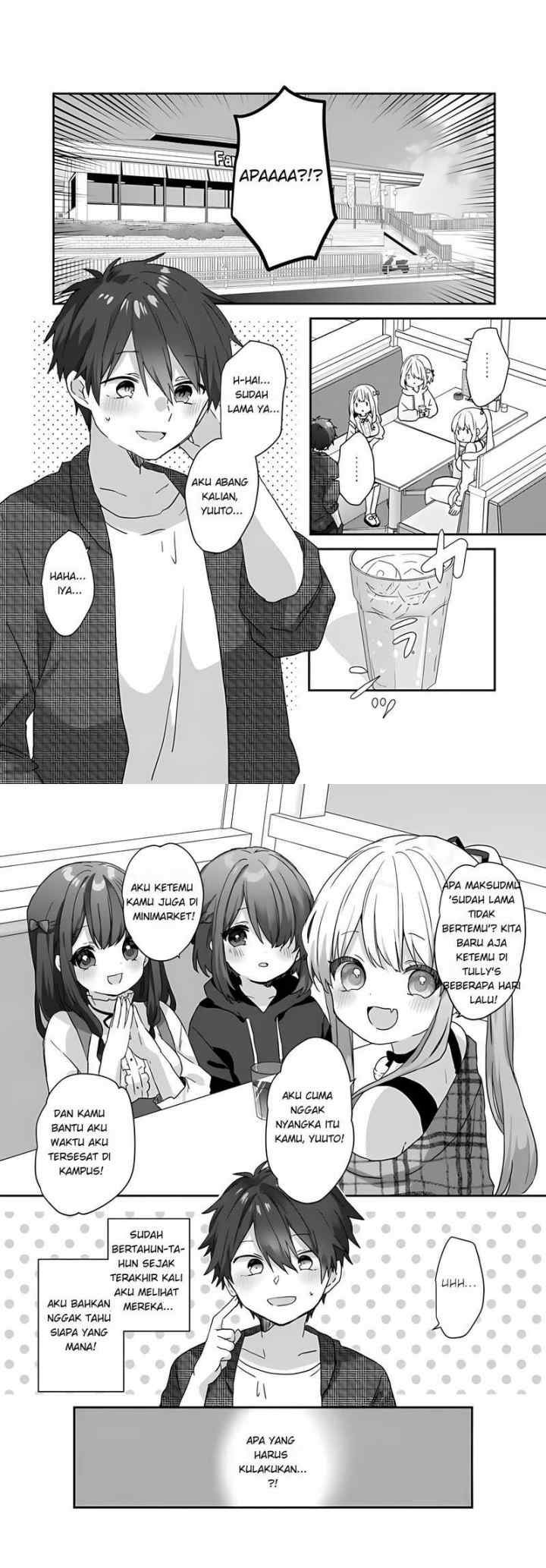 Daigaku Nyuugakuji Kara Uwasa Sareteita Bishoujo San Shimai, Ikiwakareteita Gimai Datta chapter 2.1 halaman 9