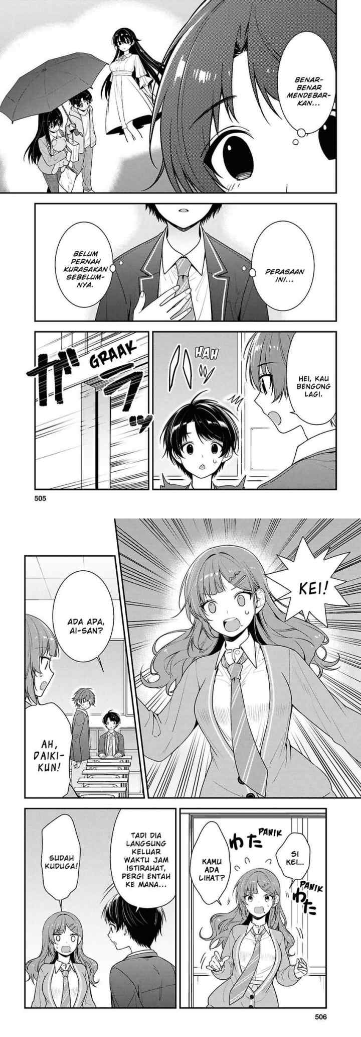 Tonari no Seki no Yankee Shimizu-san ga Kami o Kuroku Sometekita chapter 9 halaman 4
