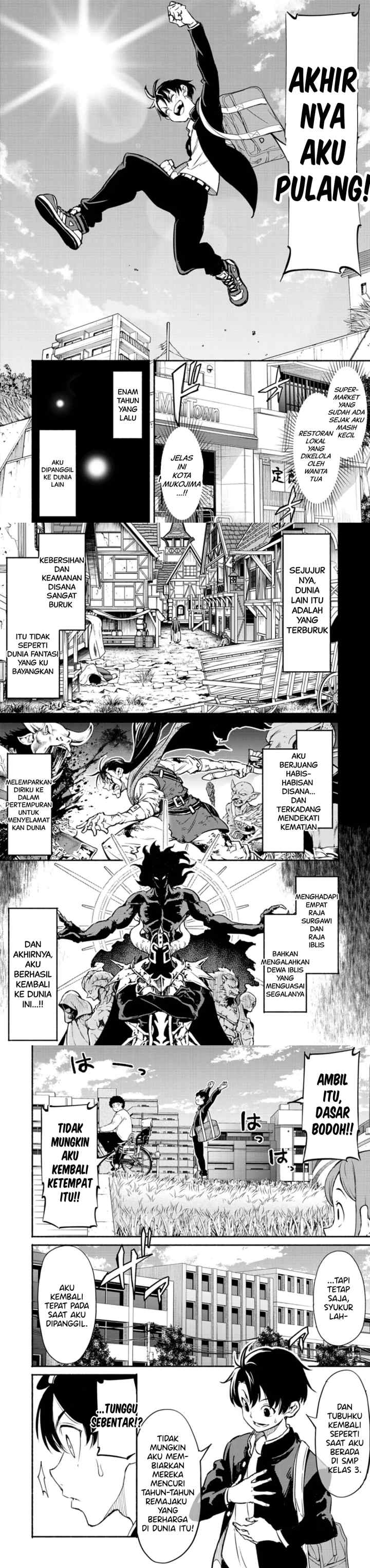 Isekai kara Kikan Shitara Chikyuu mo Kanari Fantajii Deshita. Ato, Makeheroin-domo Kocchi Minna chapter 1 halaman 4