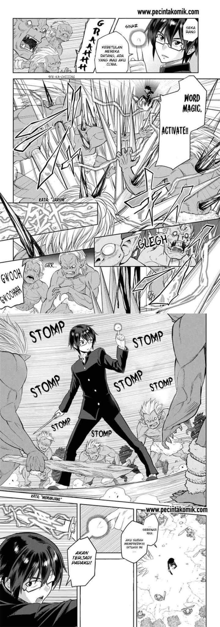 Konjiki no Moji Tsukai: Yuusha Yonin ni Makikomareta Unique Cheat chapter 3 halaman 7