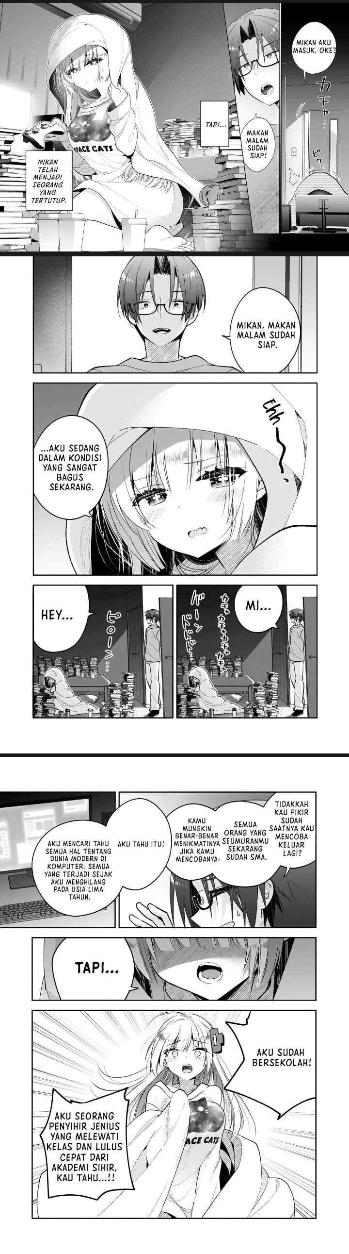 Mahou wa Isekai ni Oitekimashita. Tensai Madoushi Datta Imouto no Yowakute New Game chapter 1 halaman 4