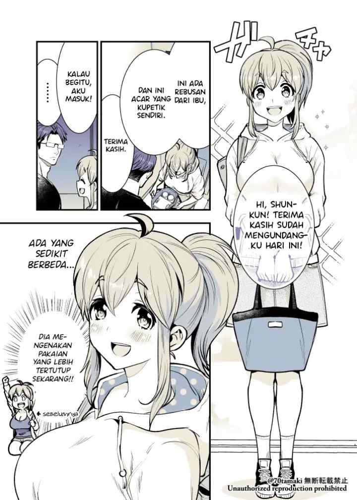 Osananajimi ga Hisabisa ni Saikai Shitara Otagai Kyonyuu ni Natteta chapter 14 halaman 4