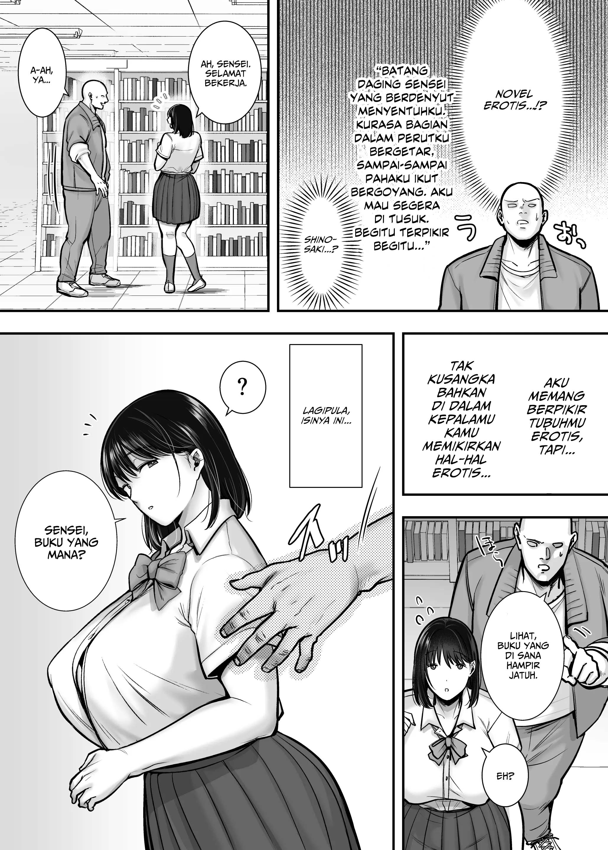 Kakure Kyonyuu no Bungaku Shoujo Toshoshitsu no Haitoku Jugyou – Girl who loves literature Chapter 1 – halaman 5