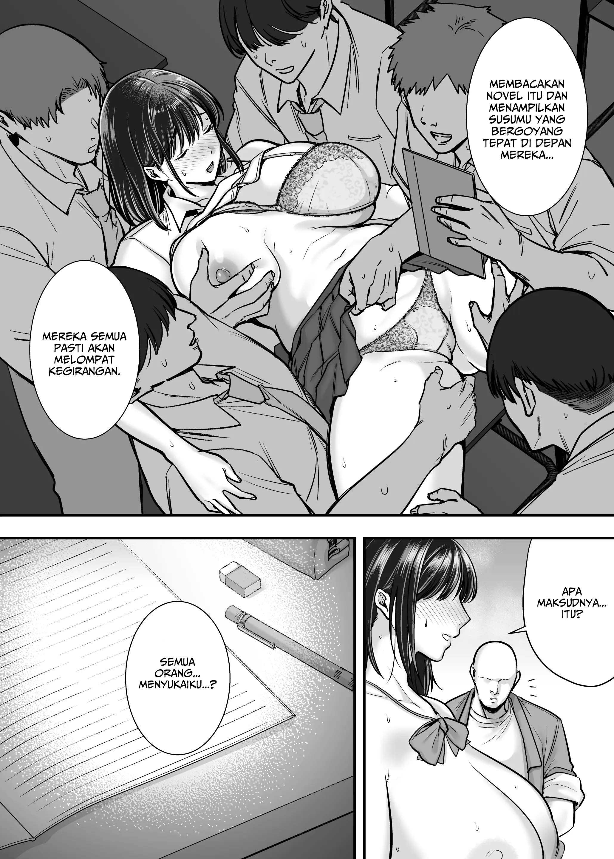 Kakure Kyonyuu no Bungaku Shoujo Toshoshitsu no Haitoku Jugyou – Girl who loves literature Chapter 1 – halaman 35