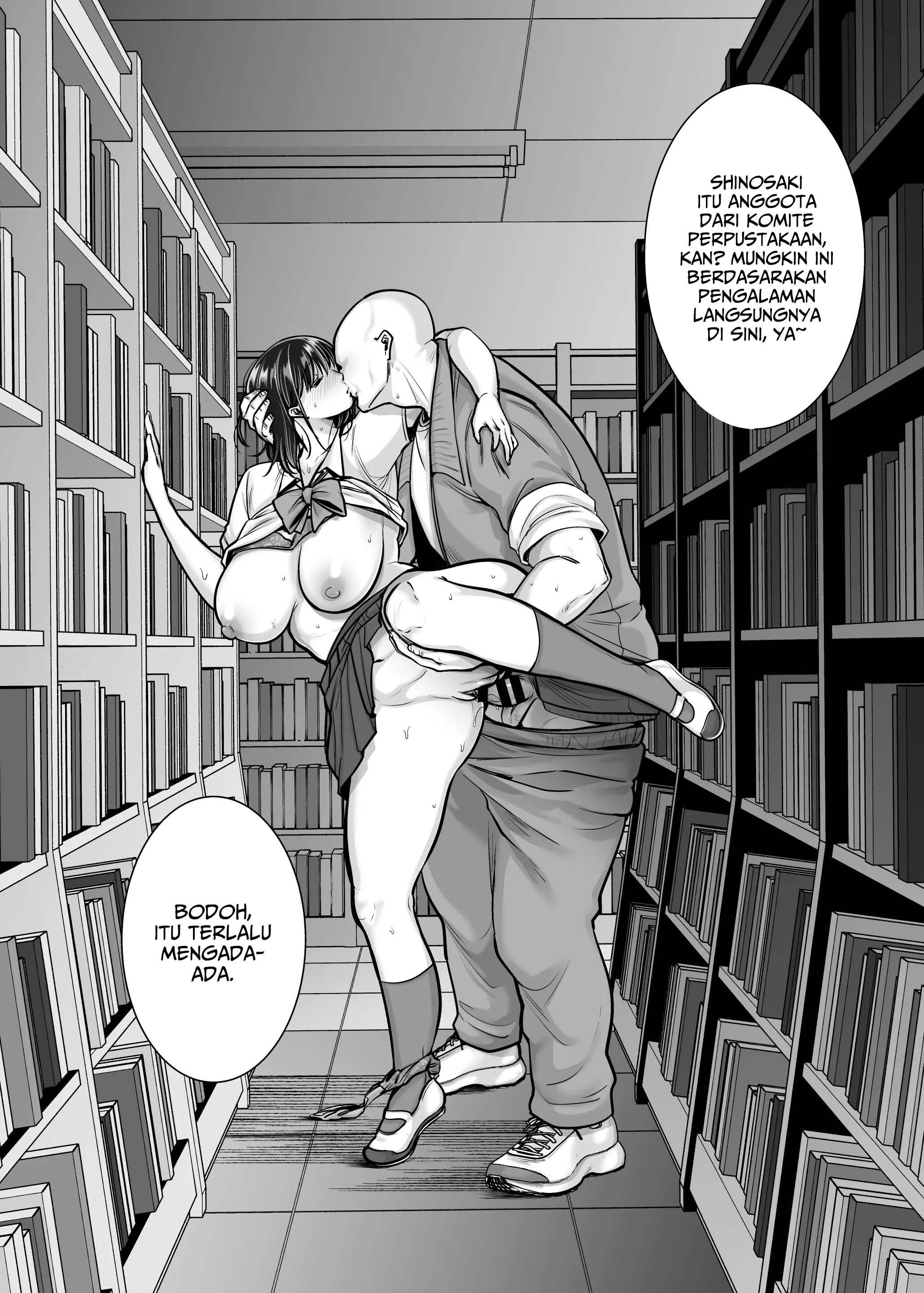 Kakure Kyonyuu no Bungaku Shoujo Toshoshitsu no Haitoku Jugyou – Girl who loves literature Chapter 1 – halaman 43