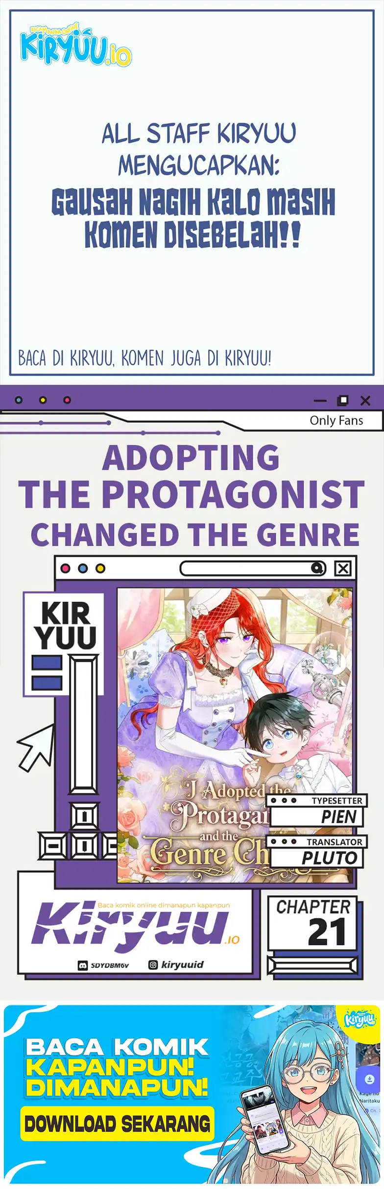 Baca Adopting the Male Protagonist Changed the Genre - Chapter 21 halaman 1