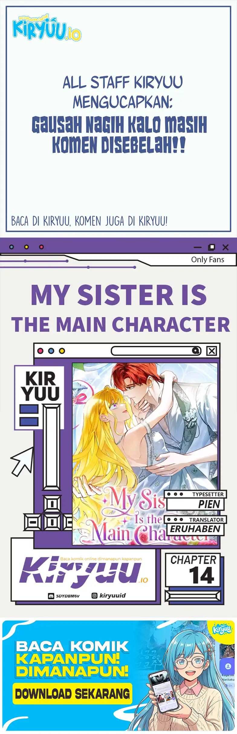 Baca My Sister Is the Main Character - Chapter 14 halaman 1