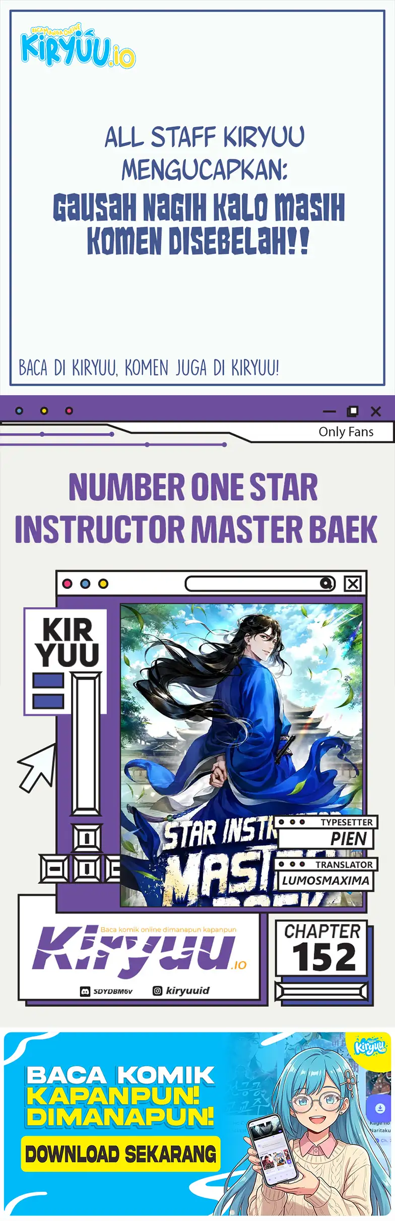 Number One Star Instructor Master Baek Chapter 152