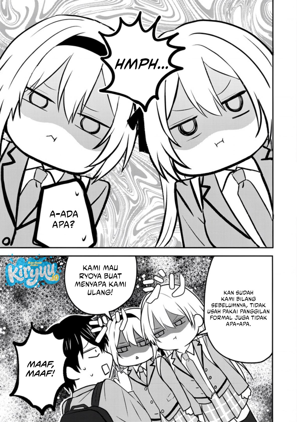 Baca Nani no Torie mo Nai Heibon na Ore ga Bijin Futago Shimai wo Inochigake de Tasuketa Kekka, Jitsu wa Yandere datta Futari wo Gachi Bore Sasete Shimatta Chapter 02 Bahasa Indonesia page 14