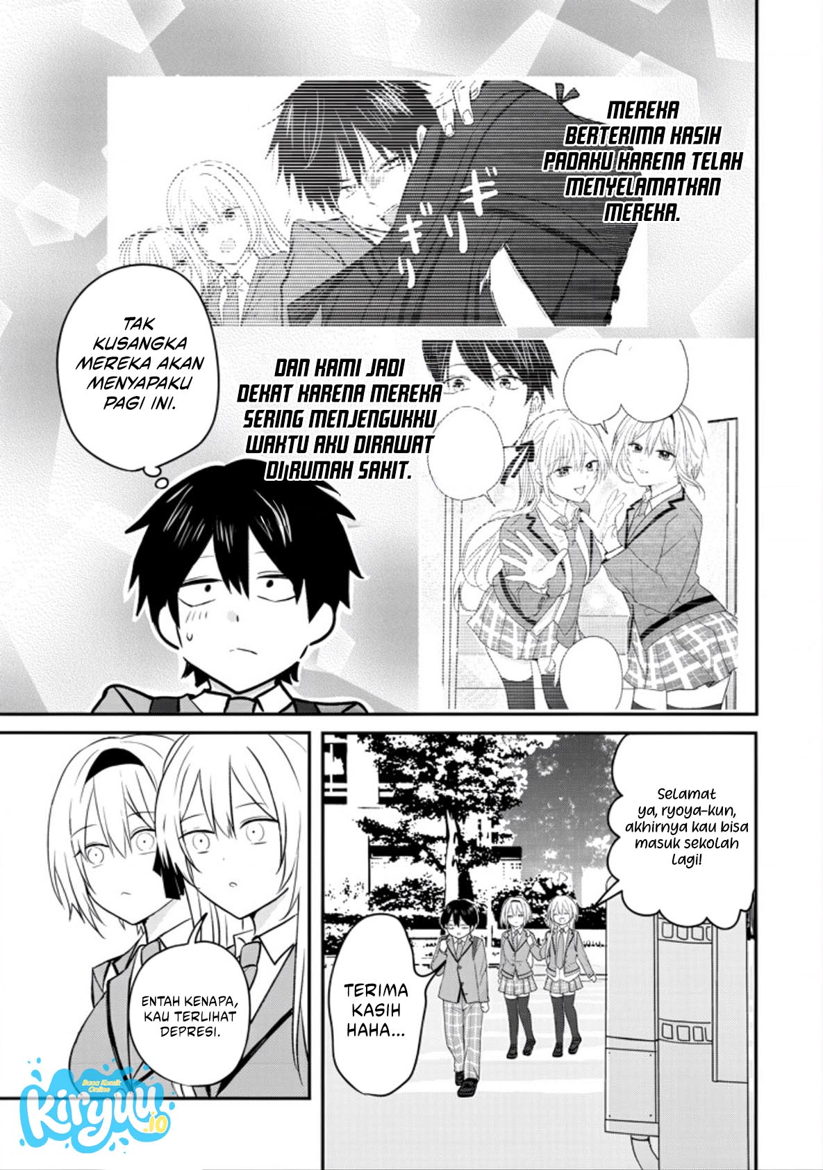 Baca Nani no Torie mo Nai Heibon na Ore ga Bijin Futago Shimai wo Inochigake de Tasuketa Kekka, Jitsu wa Yandere datta Futari wo Gachi Bore Sasete Shimatta Chapter 02 Bahasa Indonesia page 18