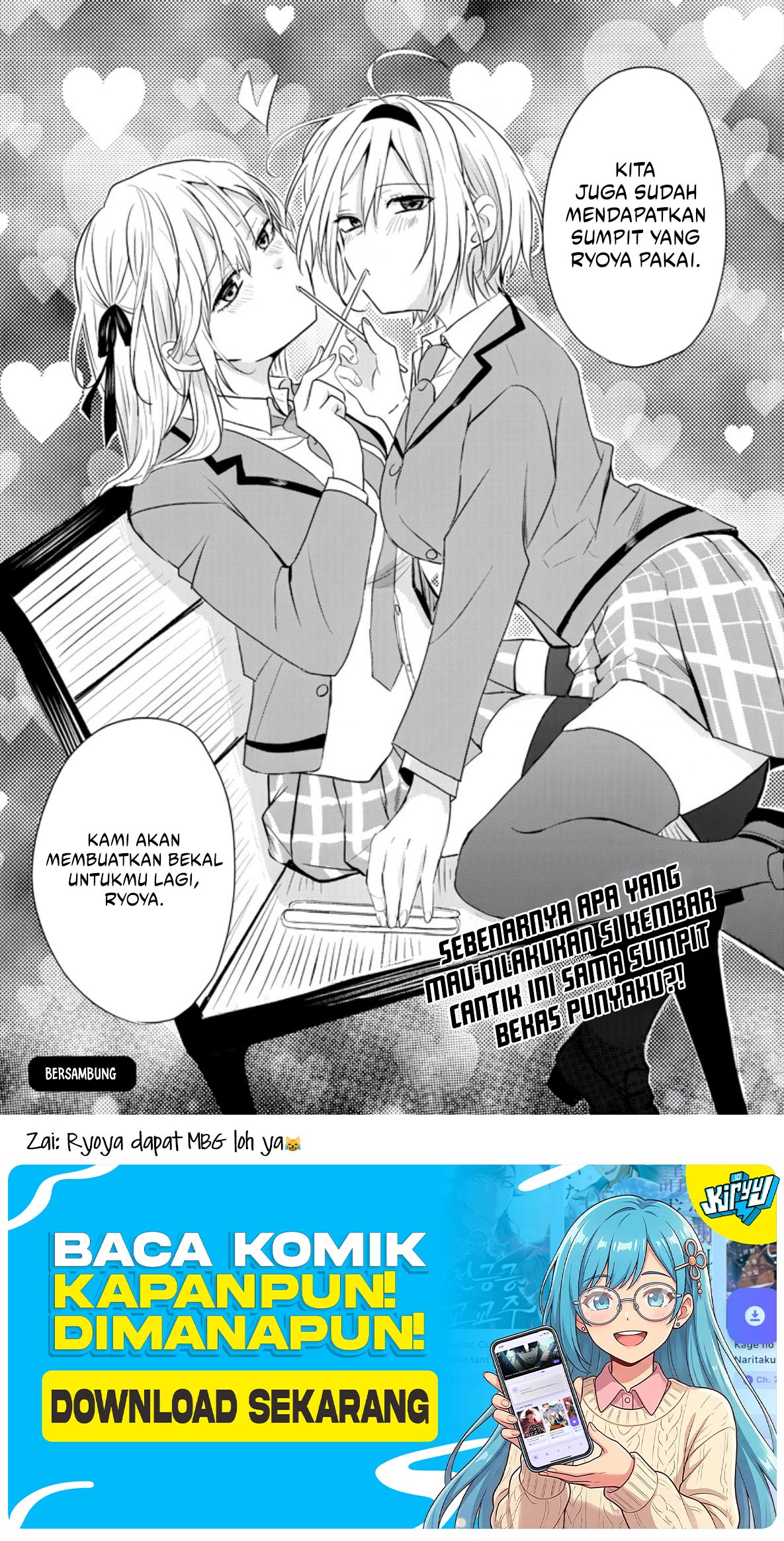 Baca Nani no Torie mo Nai Heibon na Ore ga Bijin Futago Shimai wo Inochigake de Tasuketa Kekka, Jitsu wa Yandere datta Futari wo Gachi Bore Sasete Shimatta Chapter 02 Bahasa Indonesia page 72